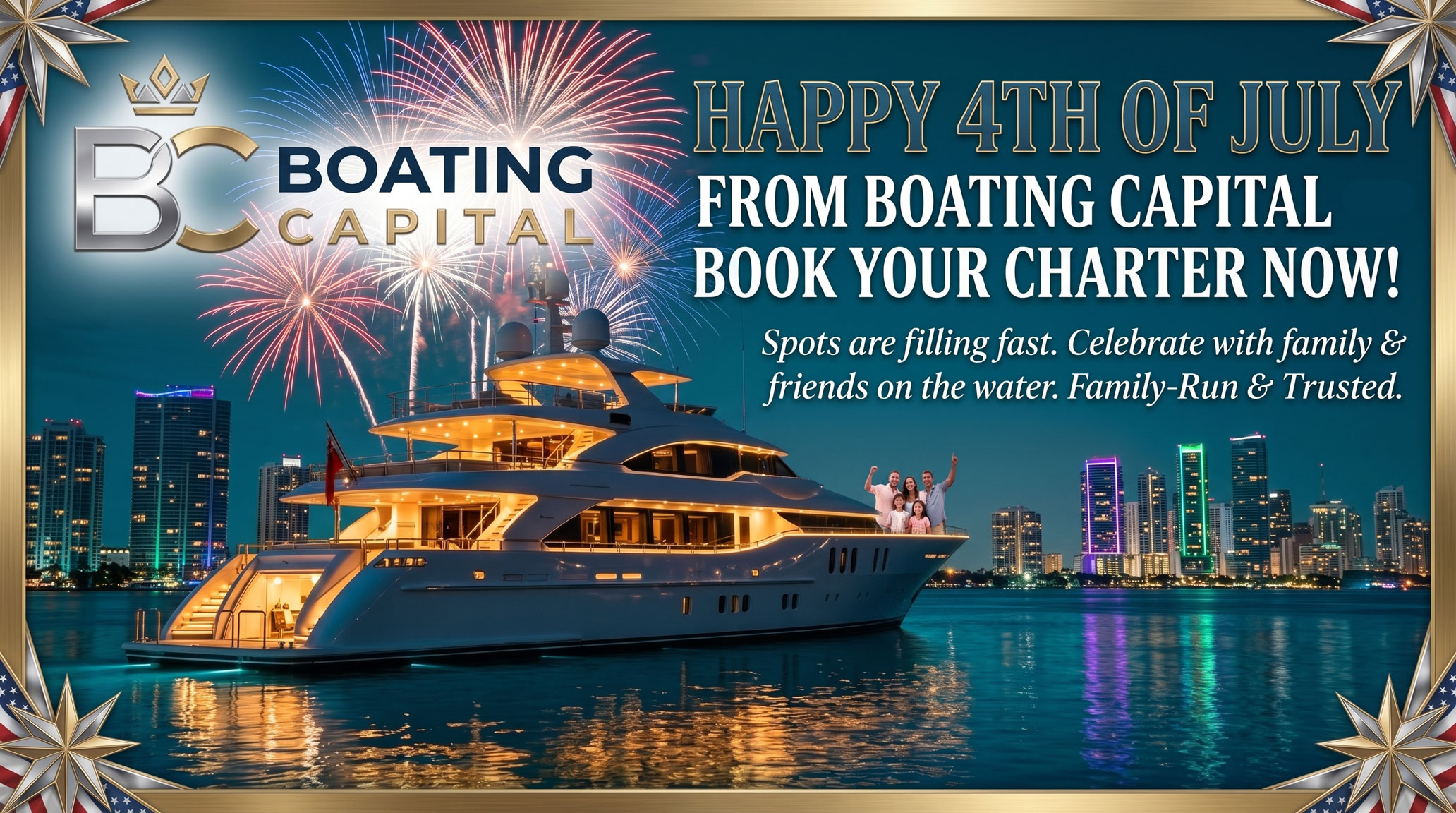 Rent yacht 4th july 2026